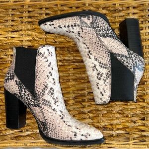 EUC KAANAS Snakeskin Booties - size 8